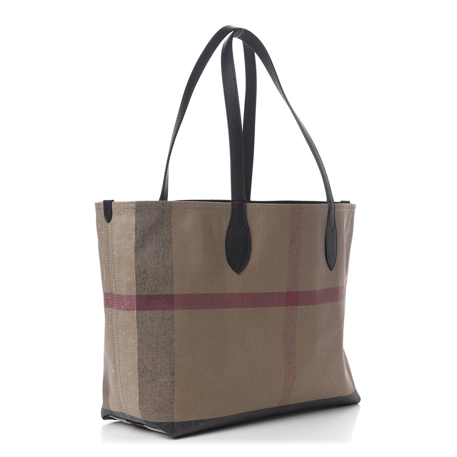 Burberry Coated Canvas Mega Check Medium Doodle Tote Black 4 of 15
