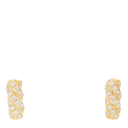 David Yurman 18K Yellow Gold Diamond Cable Collectibles Bar Stud Earrings 1 of 4