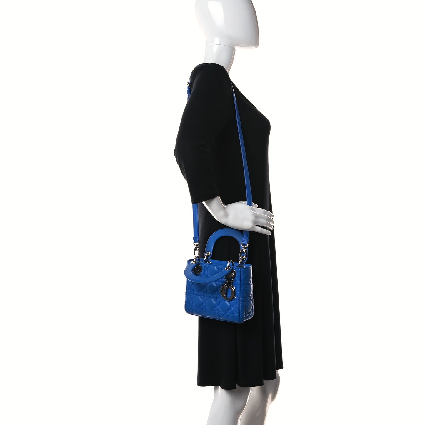 Lambskin Cannage Mini Lady Dior Blue