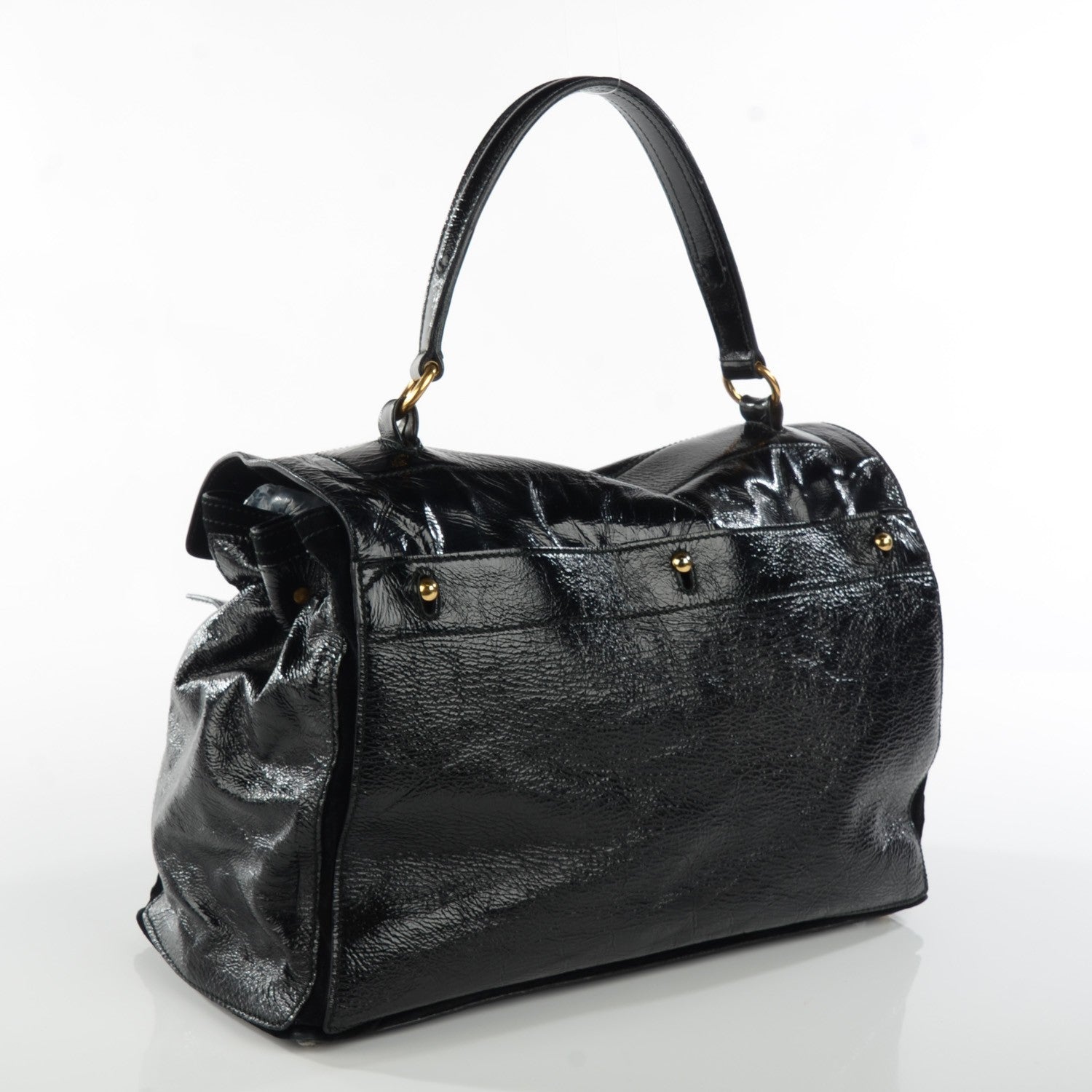 Saint Laurent Patent Calfskin Large Muse Two Black 3 of 7