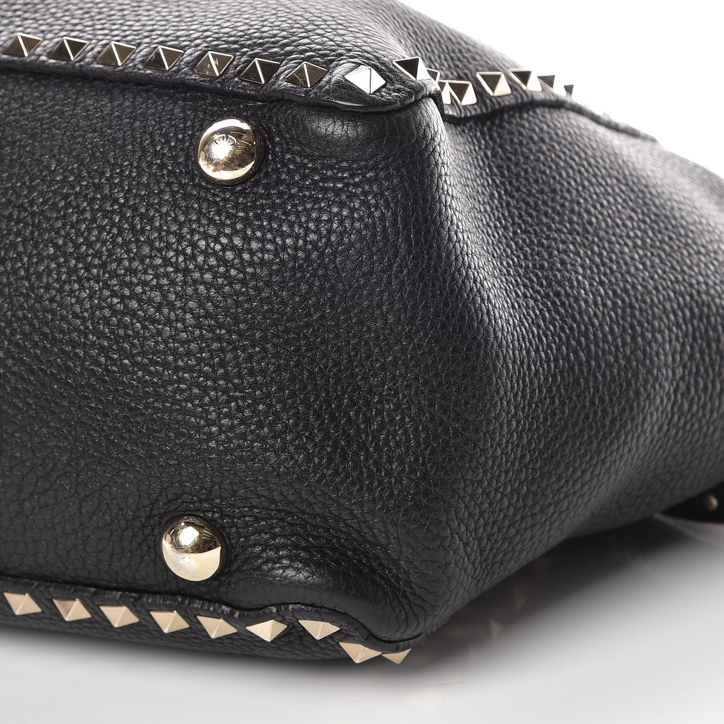 Alce Printed Calfskin Medium Rockstud Tote Black
