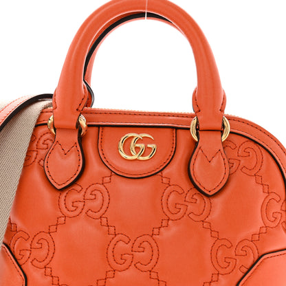 Gucci Calfskin GG Matelasse Mini Top Handle Bag Spring Orange Natural 8 of 12