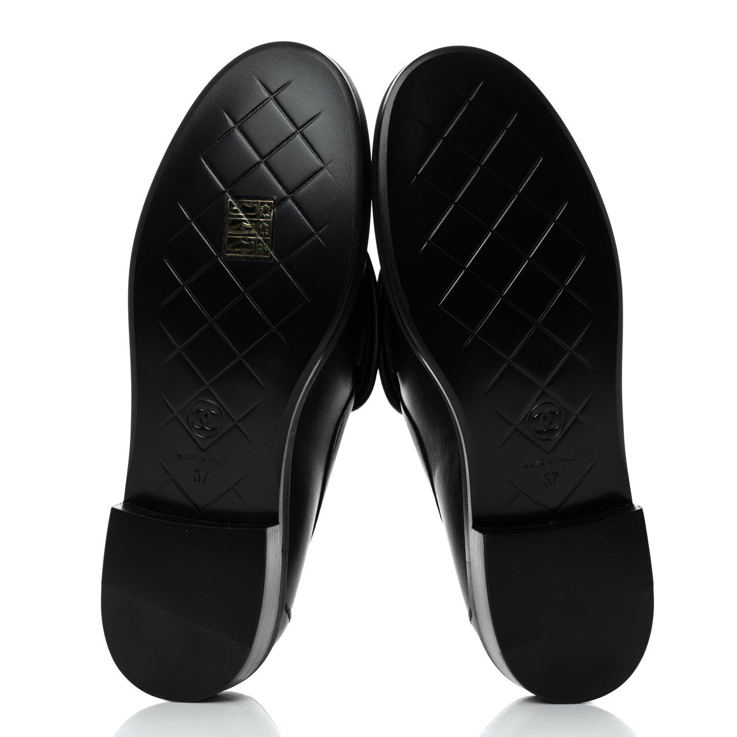 Lambskin Quilted CC Turnlock Loafers 37 Black