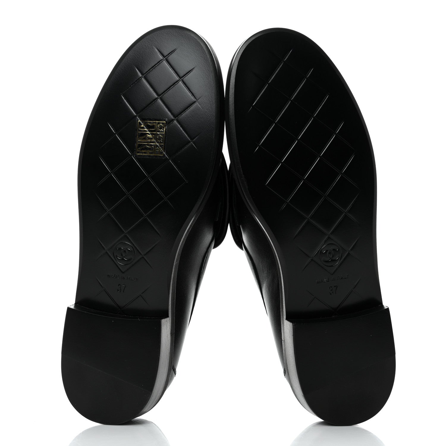 Chanel Lambskin Quilted CC Turnlock Loafers 37 Black 5 of 9