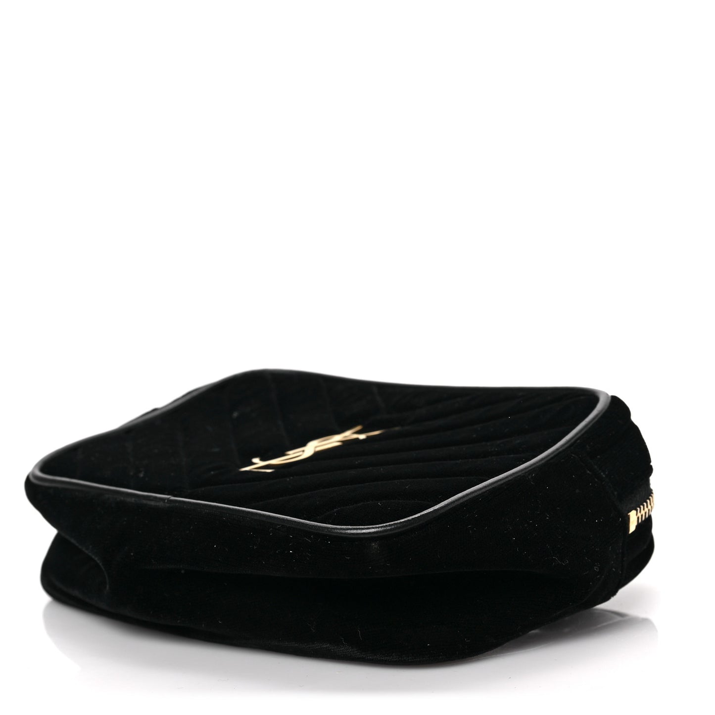 Velour Matelasse Monogram Lou Belt Bag Black