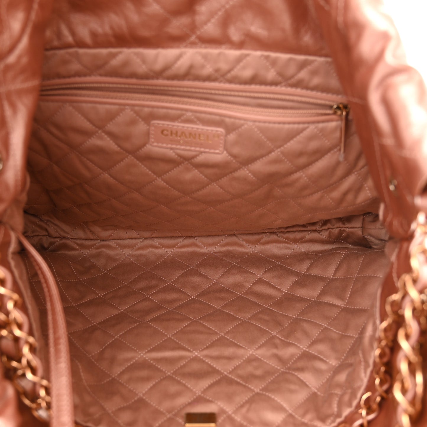 Metallic Calfskin Quilted Chanel 22 Copper
