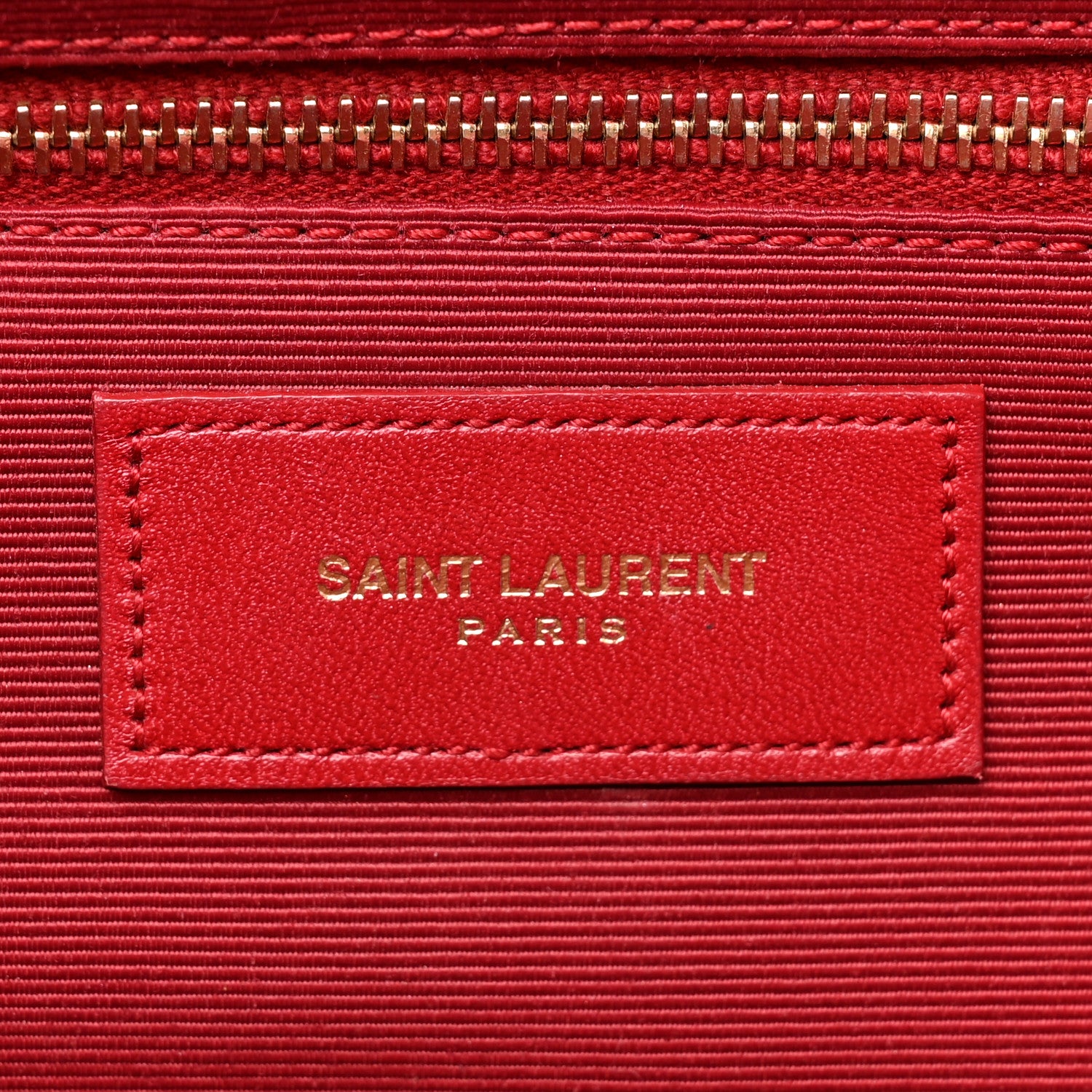 Saint Laurent Smooth Calfskin Matelasse Chevron Large Monogram Satchel Lipstick Red 6 of 20
