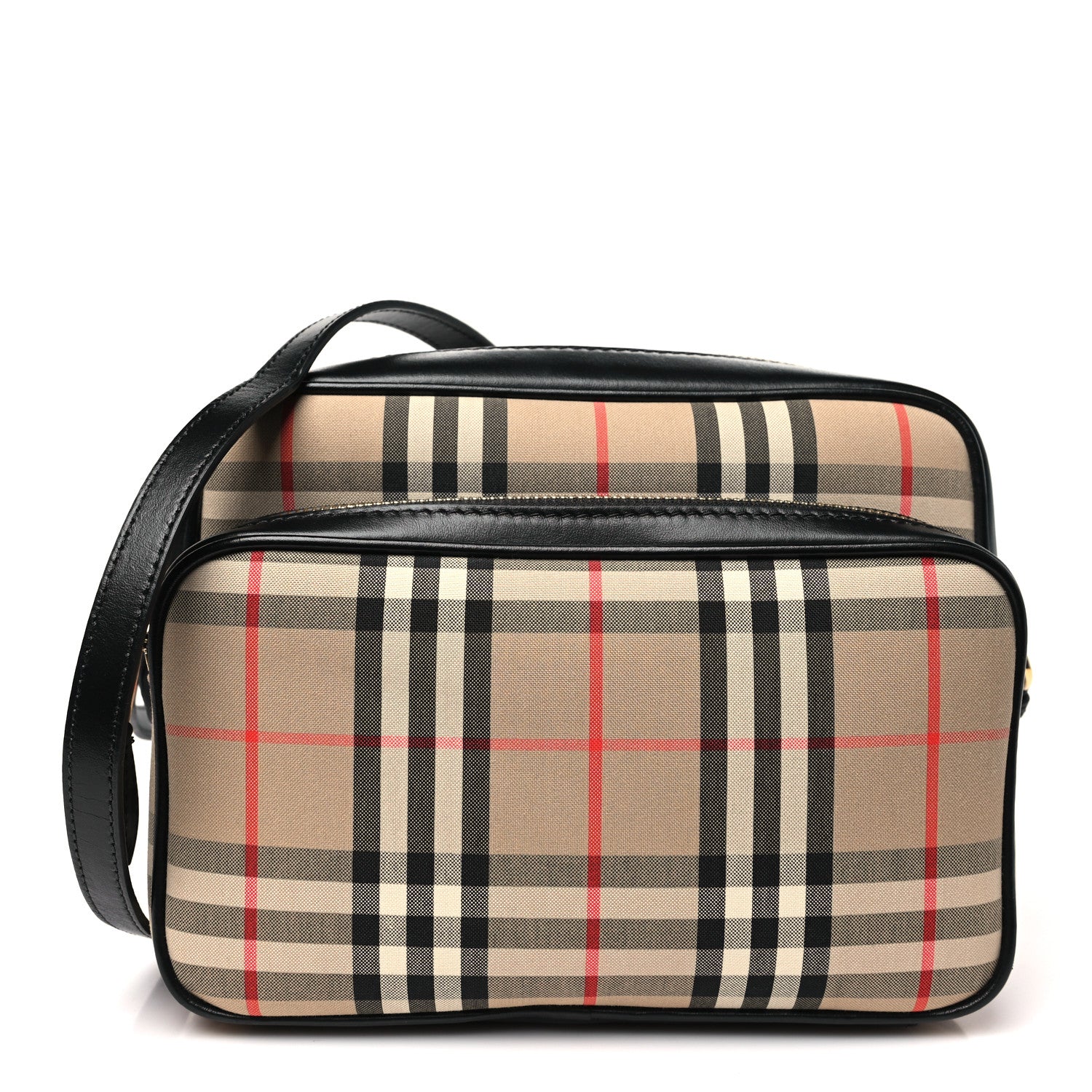 Burberry Calfskin Vintage Check Medium Camera Bag Archive Beige 1 of 8