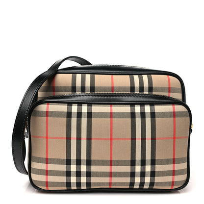 Burberry Calfskin Vintage Check Medium Camera Bag Archive Beige 1 of 8
