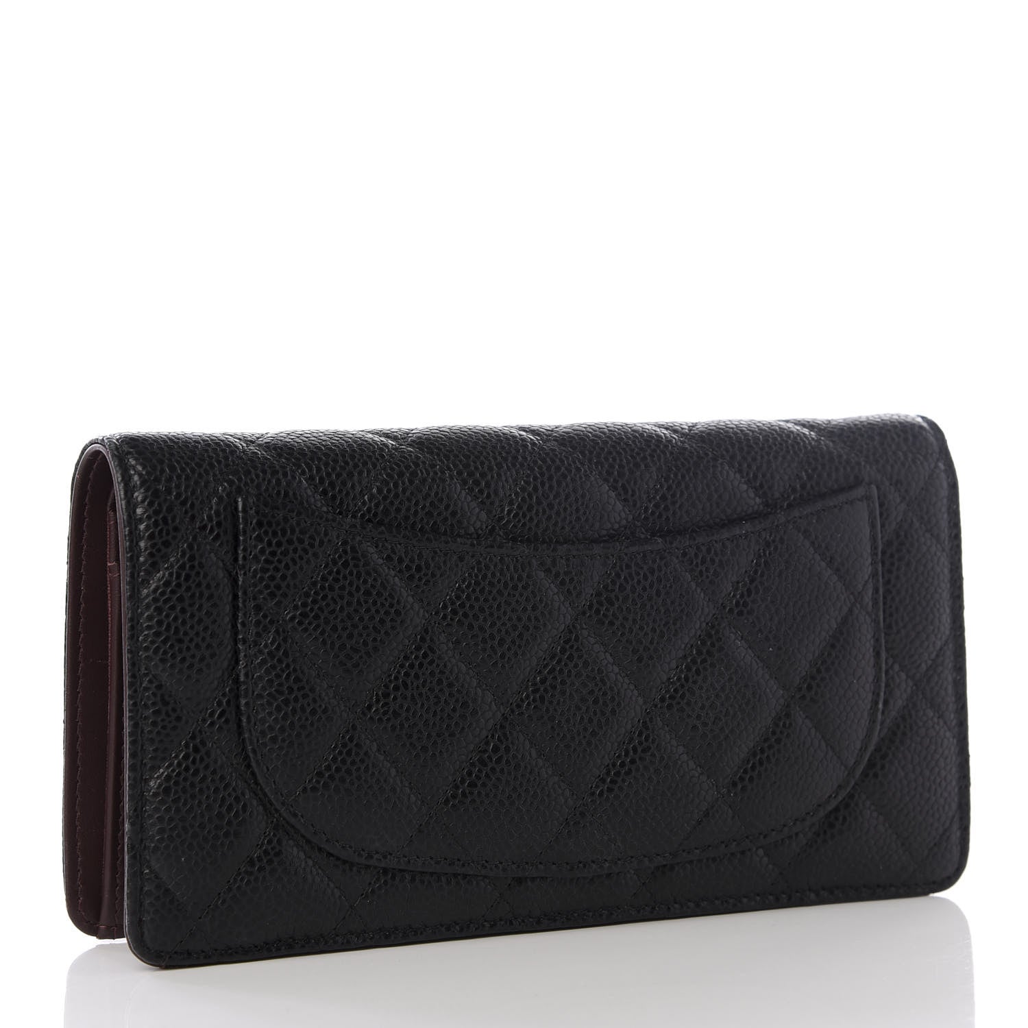 Chanel Caviar Quilted Yen Wallet Black 2 of 10