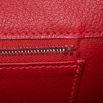 Hermes Taurillon Clemence Horseshoe Birkin 35 Rouge Casaque 20 of 24