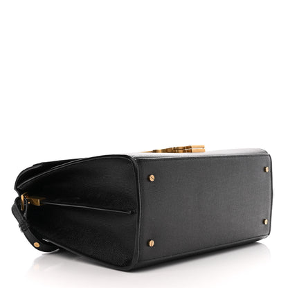 Saint Laurent Grain de Poudre Medium Classic Monogram Cassandra Top Handle Black 4 of 10