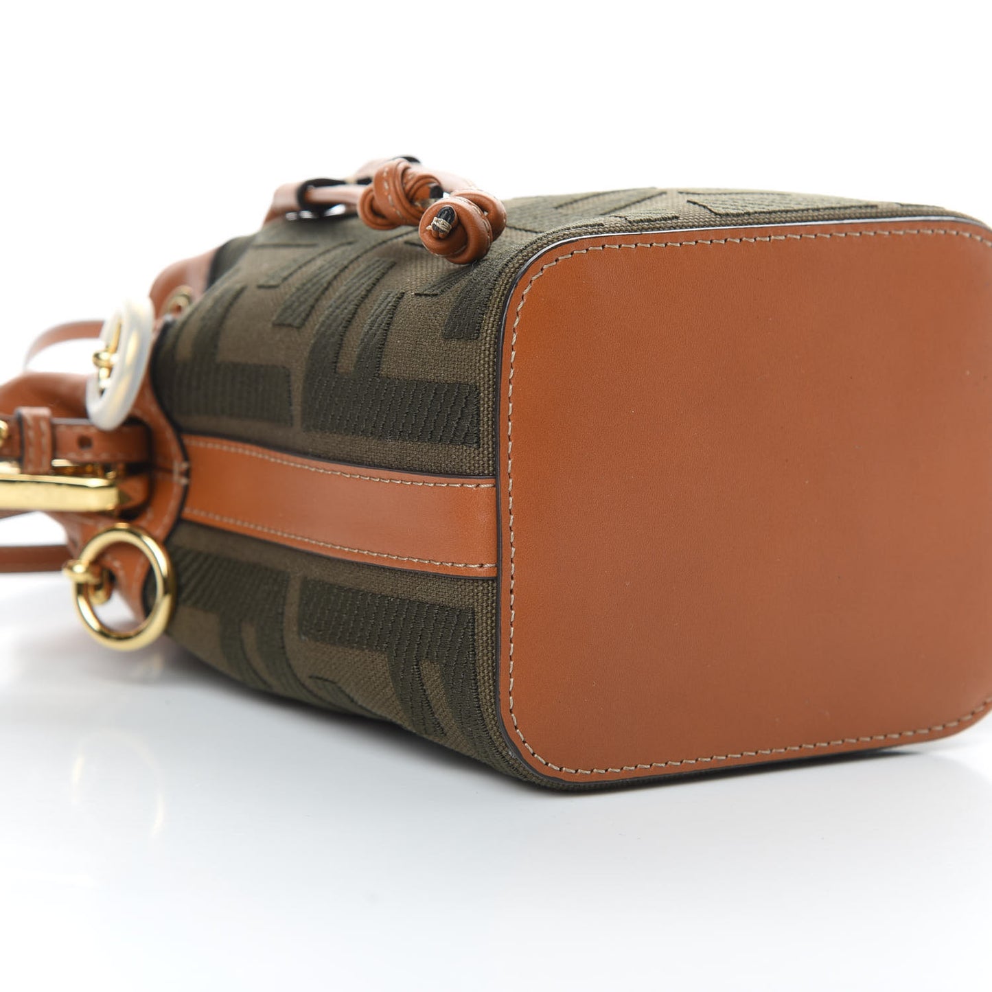 Canvas Vitello King F is Fendi FF Embroidered Mini Mon Tresor Bucket Bag Amazzonia Cuoio
