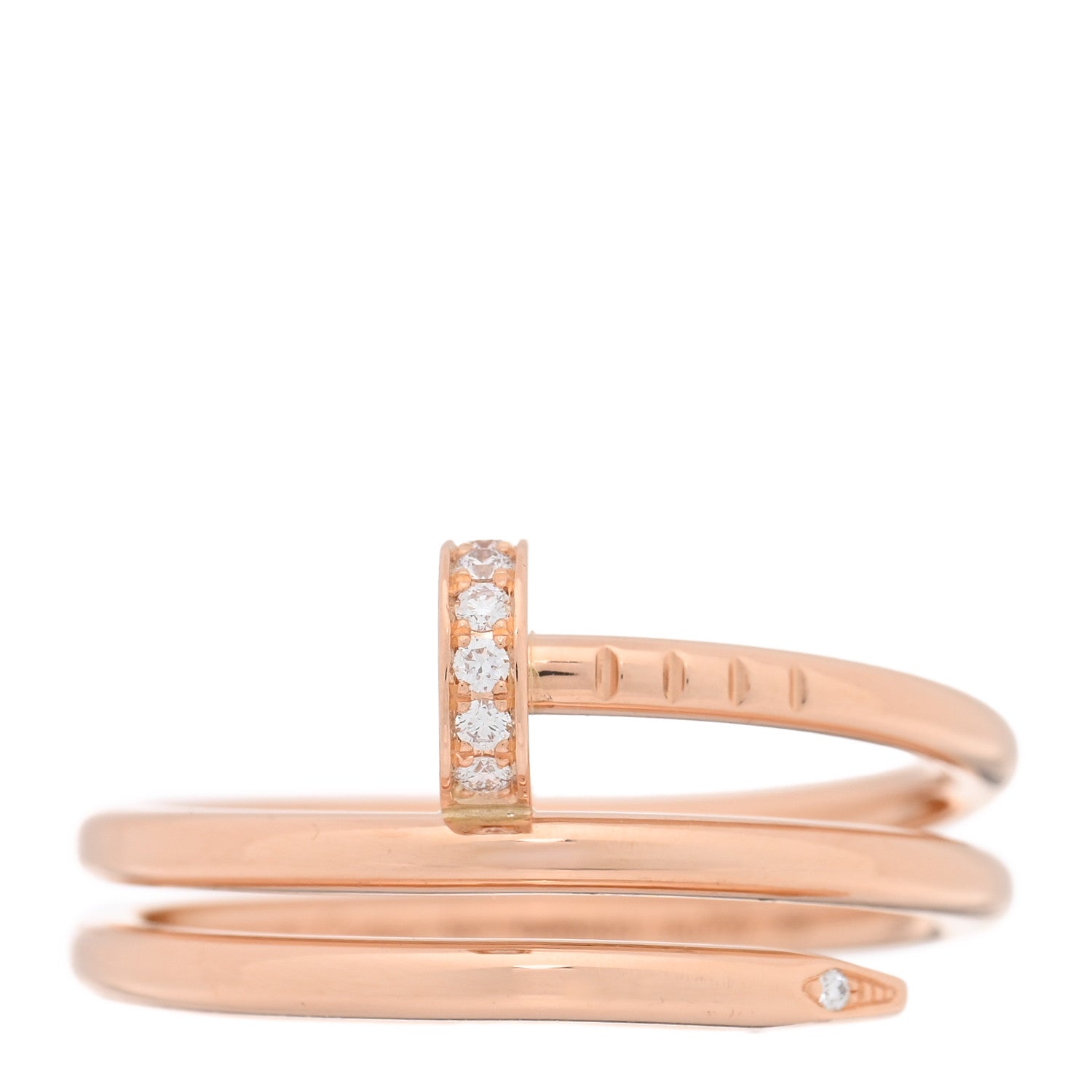 Cartier 18K Pink Gold Diamond Double Juste Un Clou Ring  54 7 1 of 6