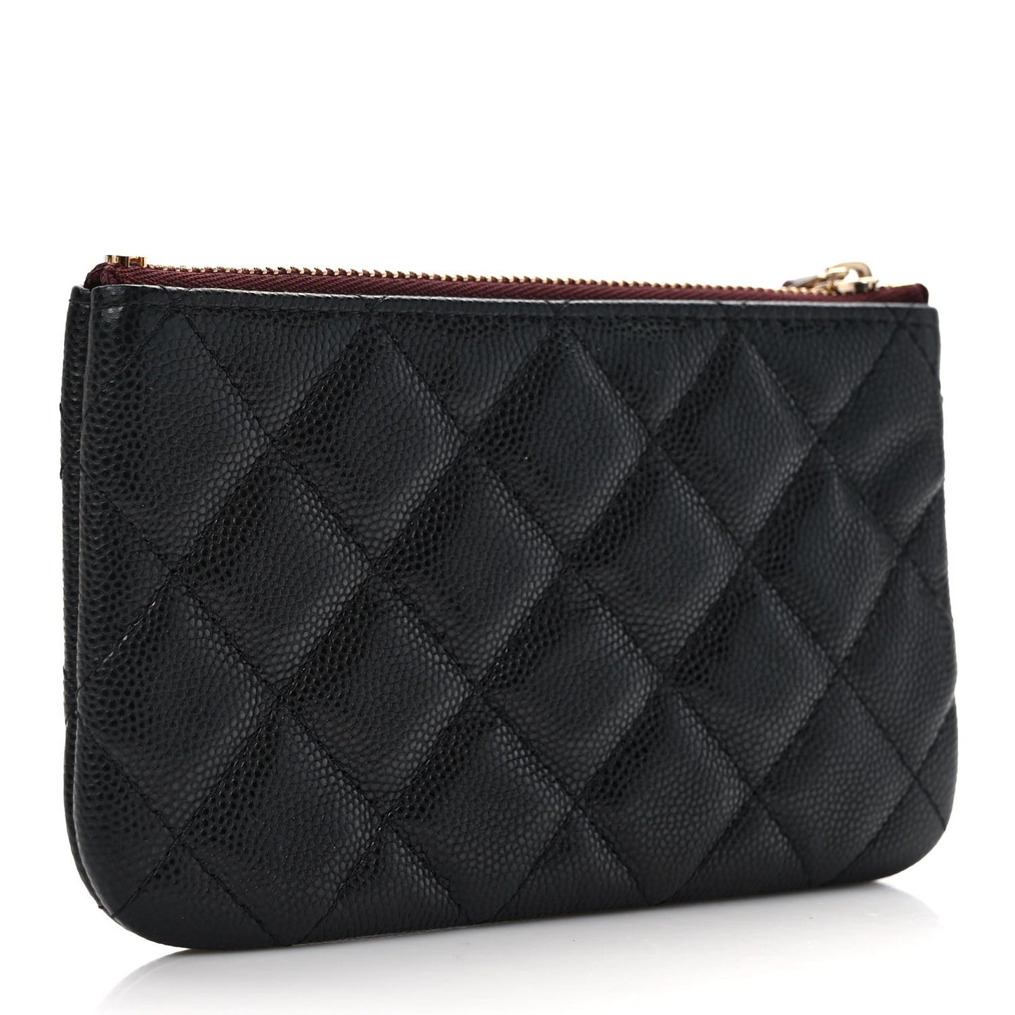 Caviar Quilted Small Cosmetic Case Black