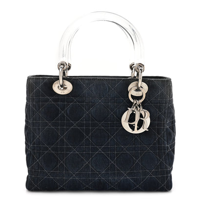 Christian Dior Denim Cannage Medium Lady Dior Blue 1 of 12