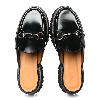 Gucci Magnum Calfskin Womens Horsebit Platform Mules 38.5 Black 2 of 10