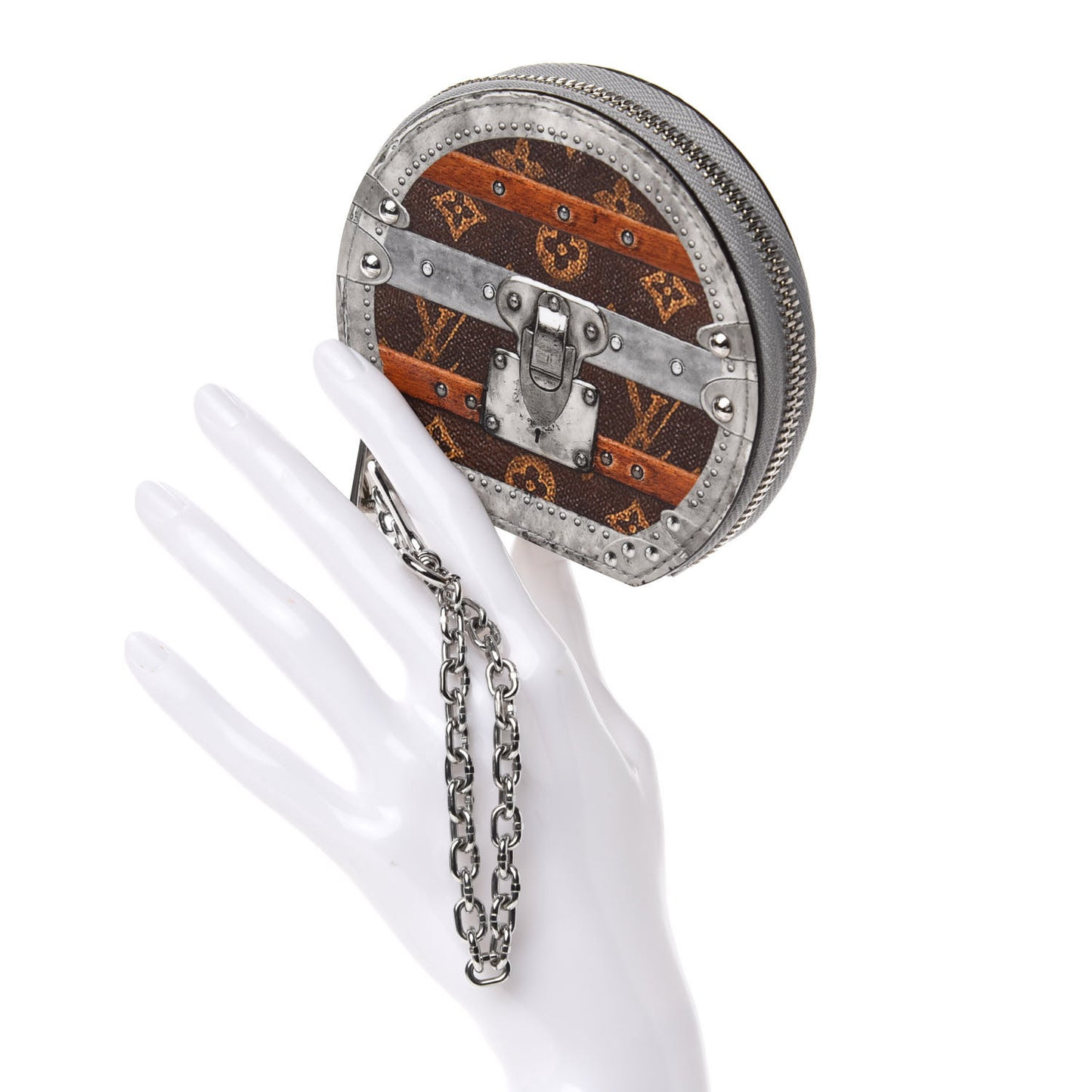 Transformed Monogram Time Trunks Micro Boite Chapeau Coin Purse Marron