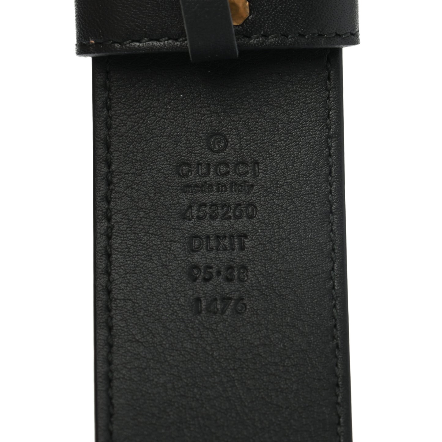 Moon Calfskin Pearl Double G 40mm Belt 95 38 Black Cream