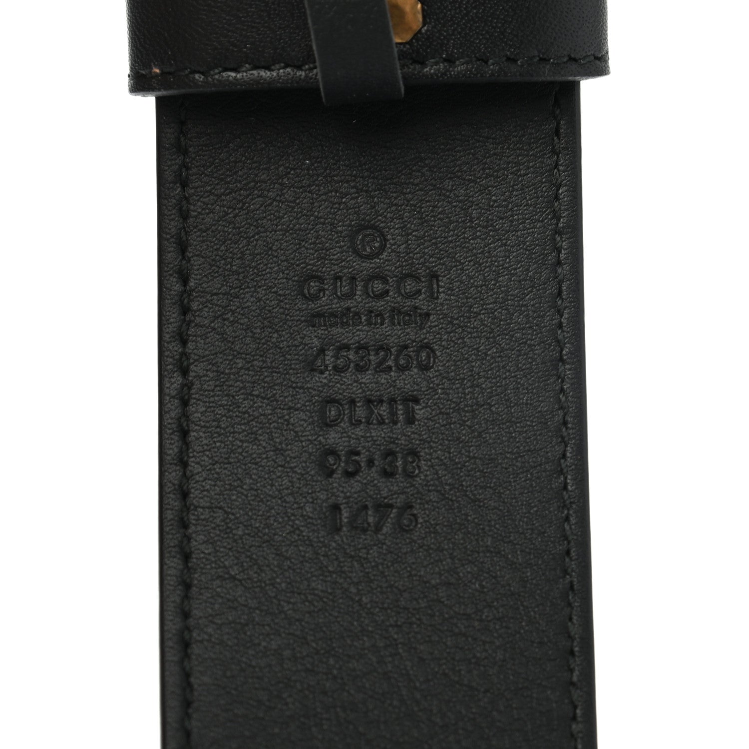 Gucci Moon Calfskin Pearl Double G 40mm Belt 95 38 Black Cream 10 of 12