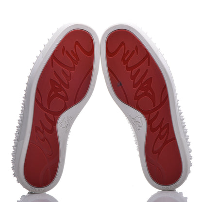 Christian Louboutin Calfskin Spikes Mens Roller Boat Flat 39 White 5 of 14