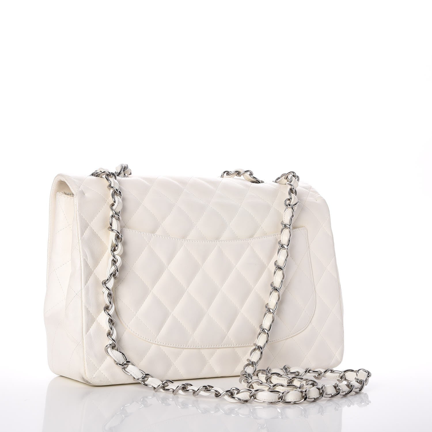 Chanel Lambskin Quilted Jumbo Single Flap White 3 of 19