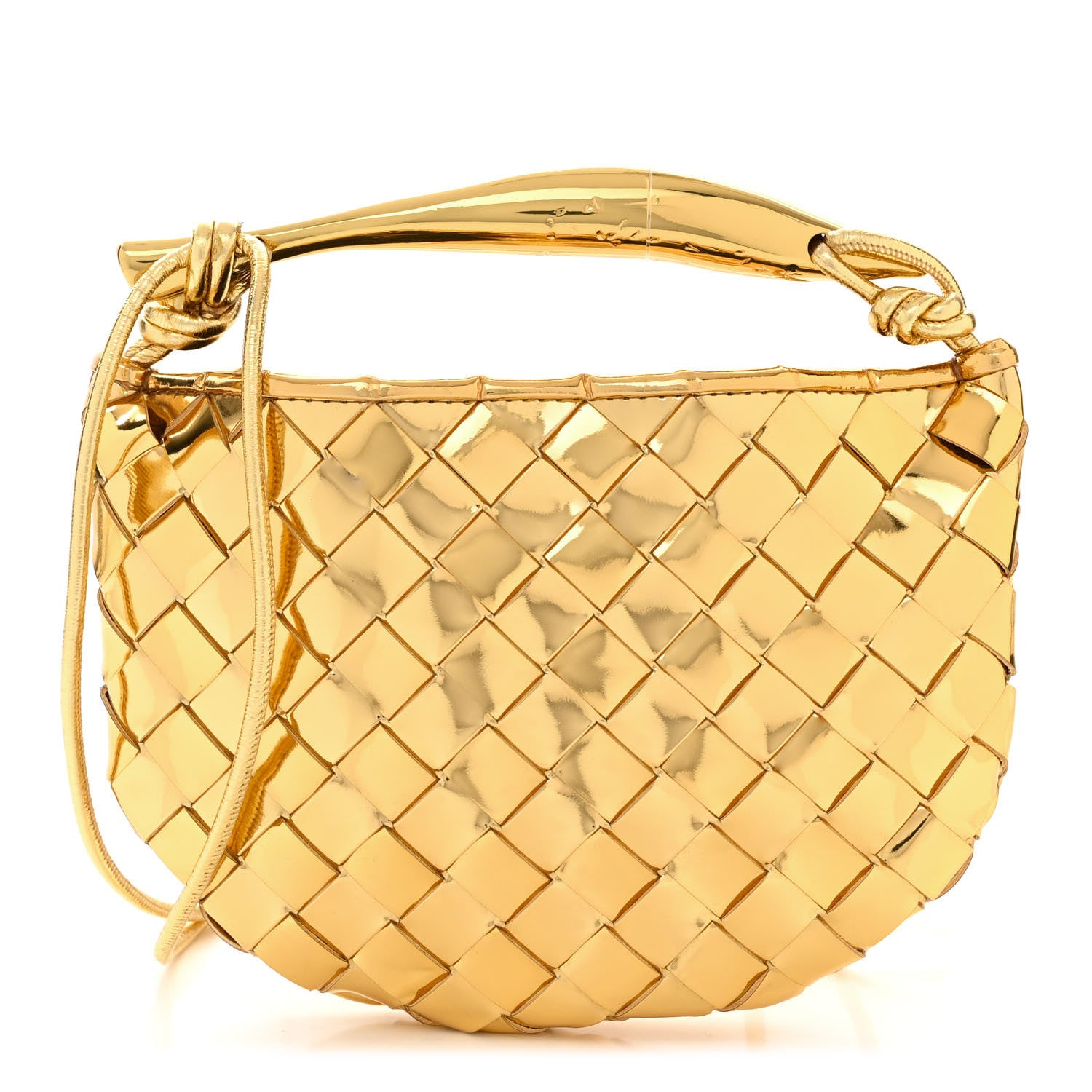 Bottega Veneta Mirror Laminated Nappa Intrecciato Mini Sardine Bag Gold 1 of 9