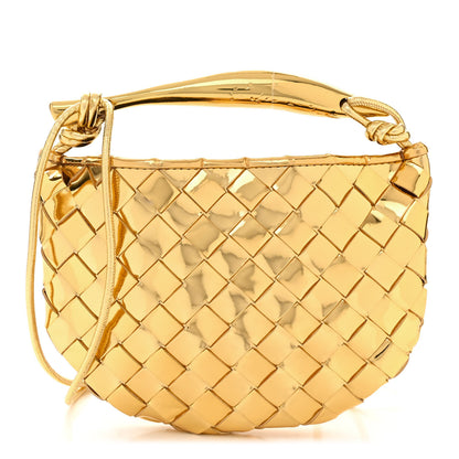 Bottega Veneta Mirror Laminated Nappa Intrecciato Mini Sardine Bag Gold 1 of 9