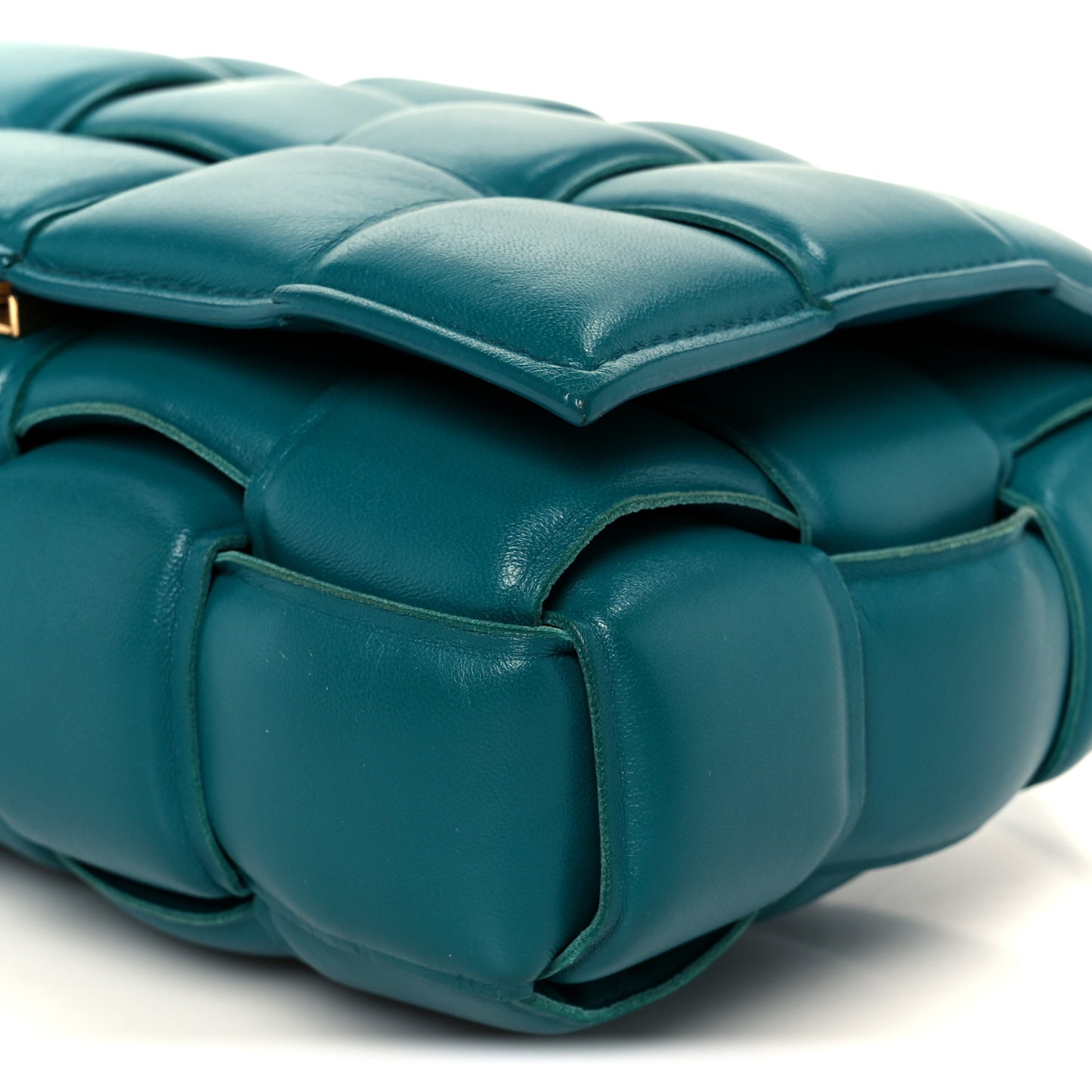 Nappa Maxi Intreccio Padded Cassette Crossbody Bag Mallard