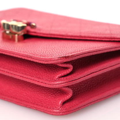 Chanel Grained Calfskin Quilted Cuba Square Wallet On Chain WOC Pink 12 of 15