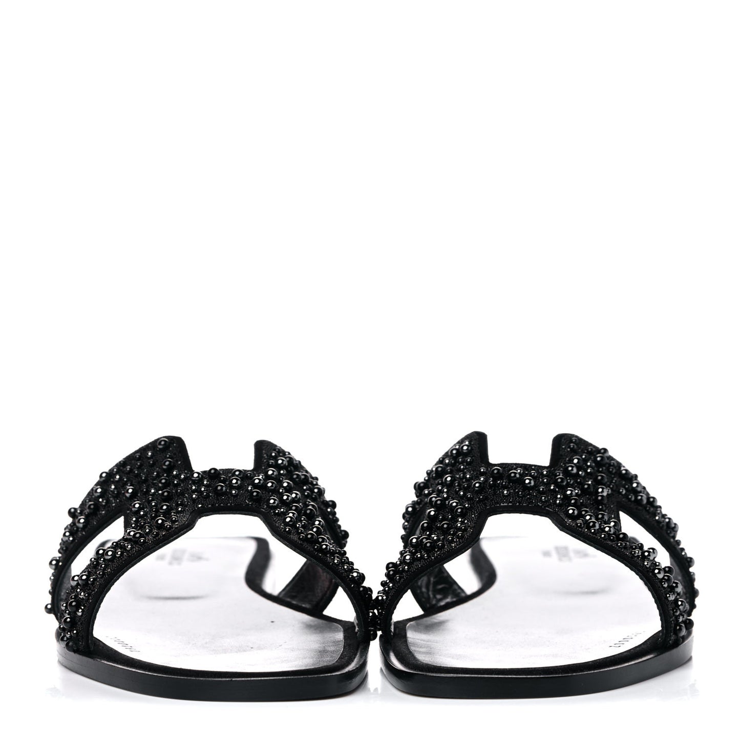 Goatskin Crystal Oran Sandals 37 Black
