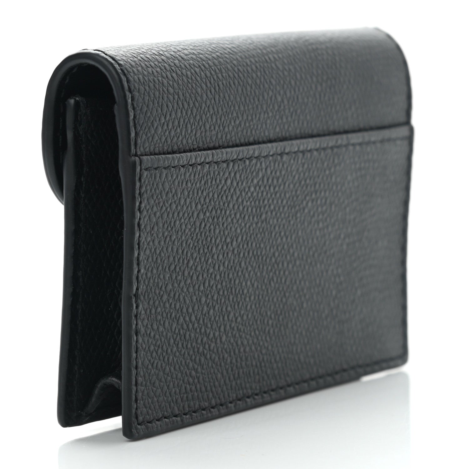 Christian Dior Grained Calfskin Saddle Card Holder Black 3 of 8