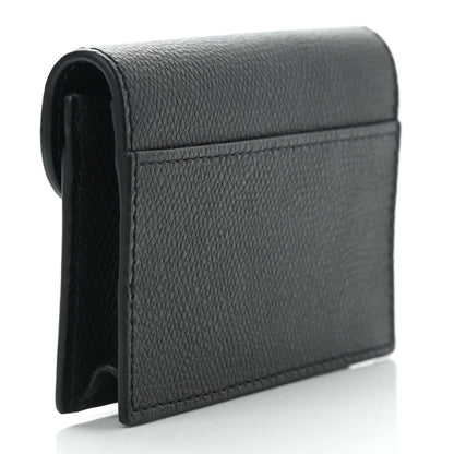 Christian Dior Grained Calfskin Saddle Card Holder Black 3 of 8