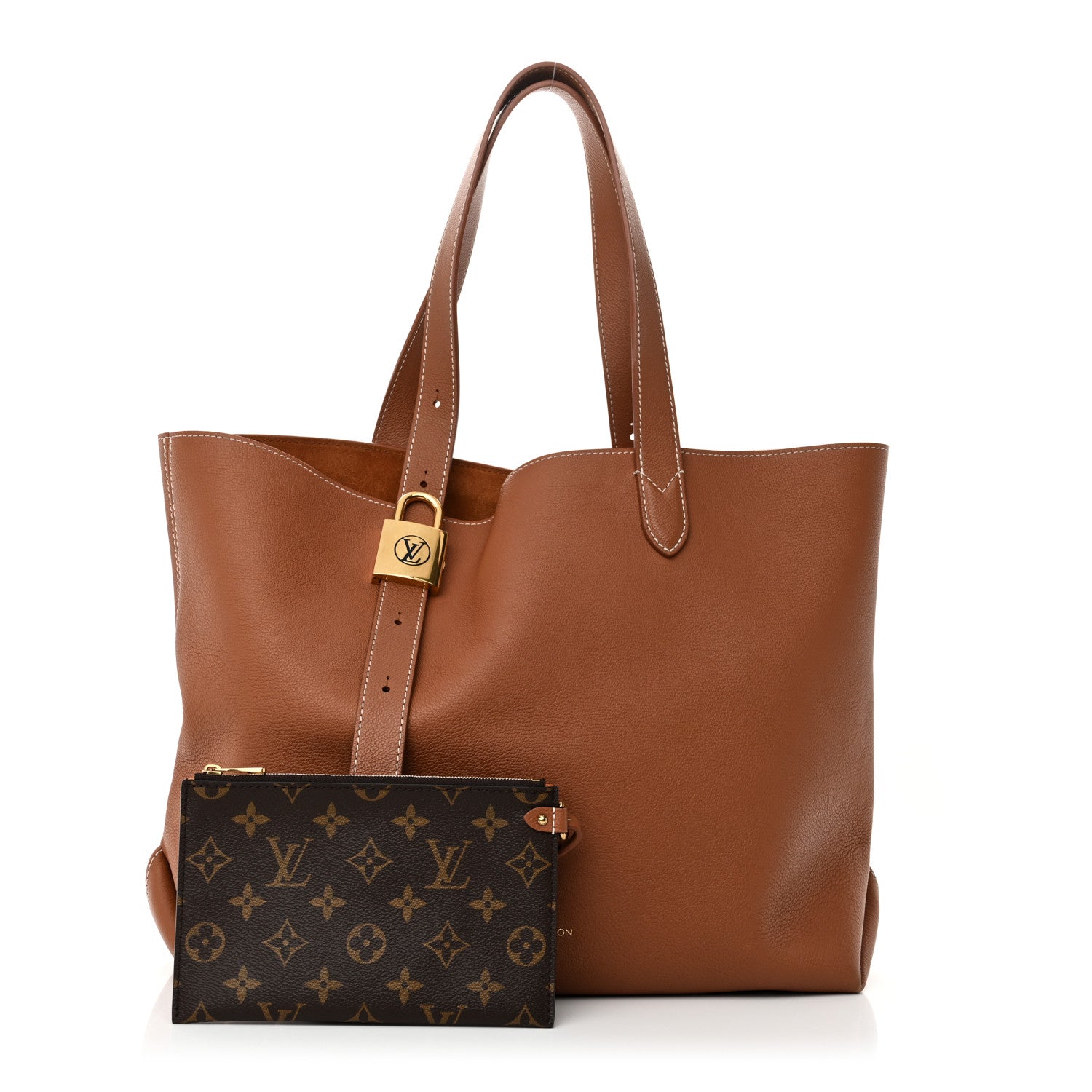 Louis Vuitton Grained Calfskin Low Key Cabas MM Cognac 3 of 11