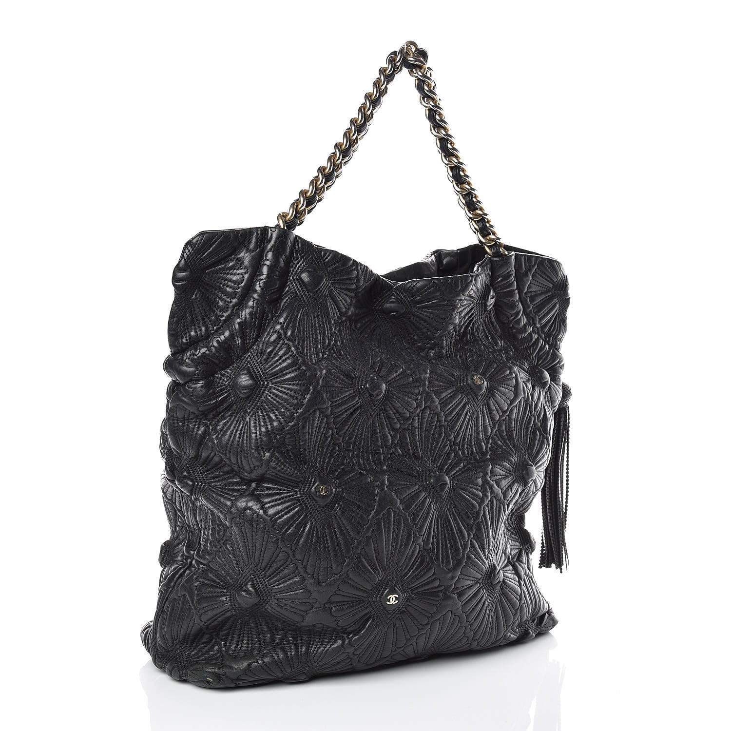 Chanel Calfskin Embroidered Ca D'Oro Tote Black 3 of 14