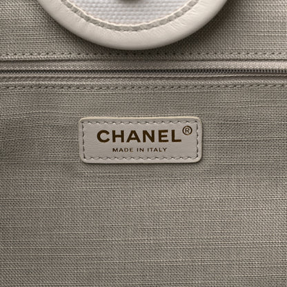Chanel Cotton Large Deauville Tote White 7 of 13