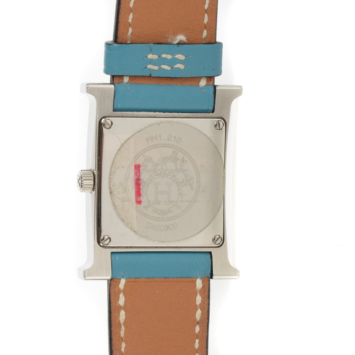 Hermes Stainless Steel Swift 21mm Heure H Hour Quartz Watch Blue Jean 6 of 8