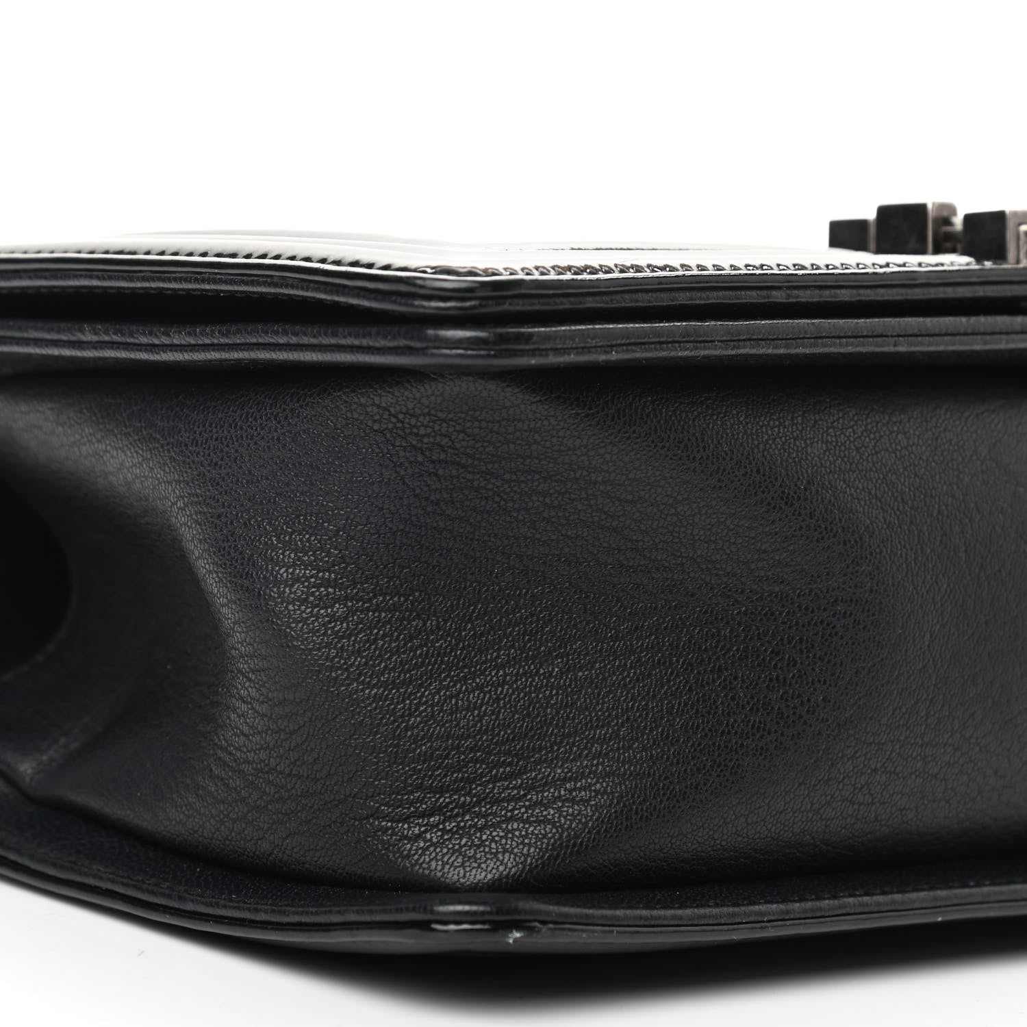 Chanel Goatskin Quilted Patent Medium Duo Boy Flap Black 8 of 9