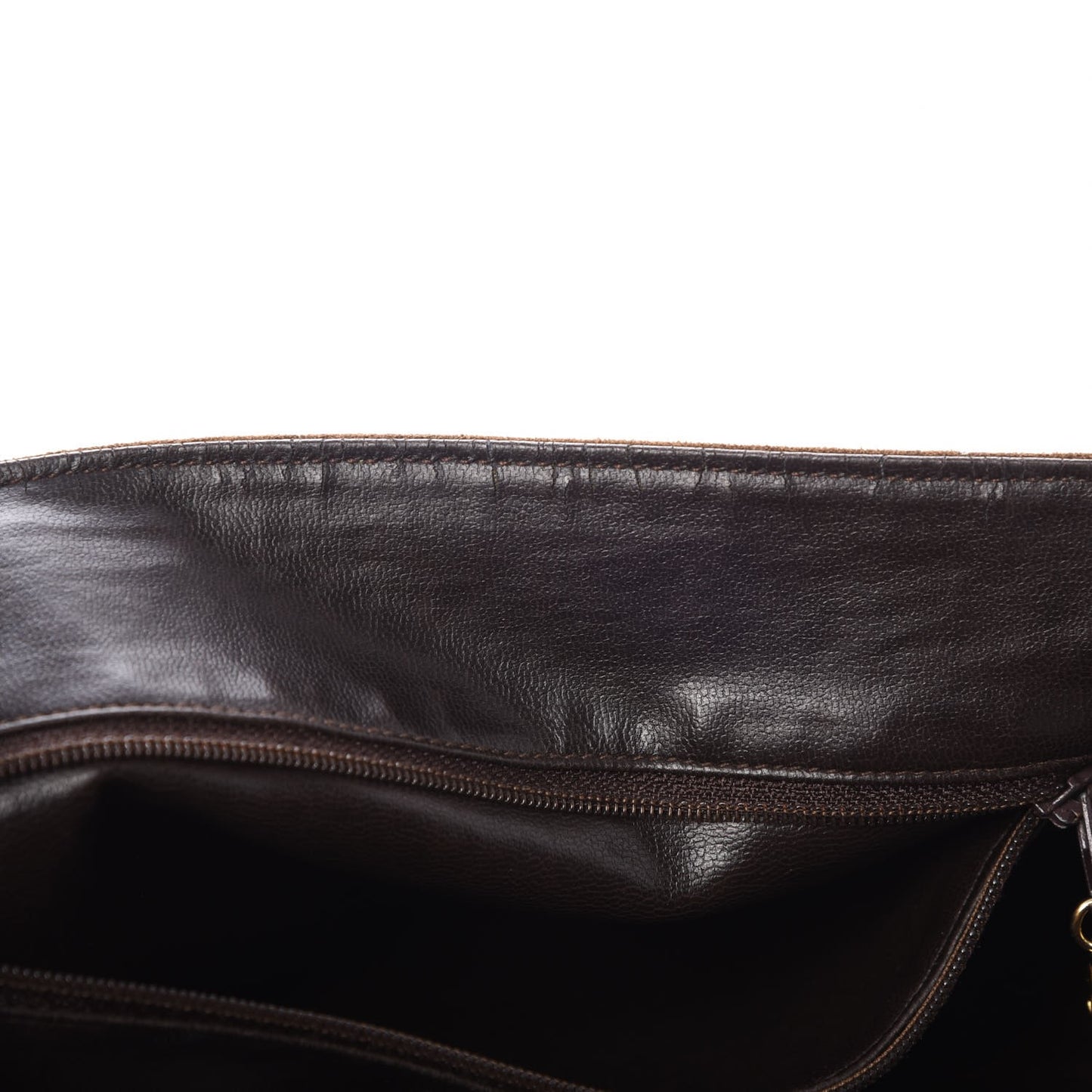 Suede CC Fringe Messenger Flap Bag Brown