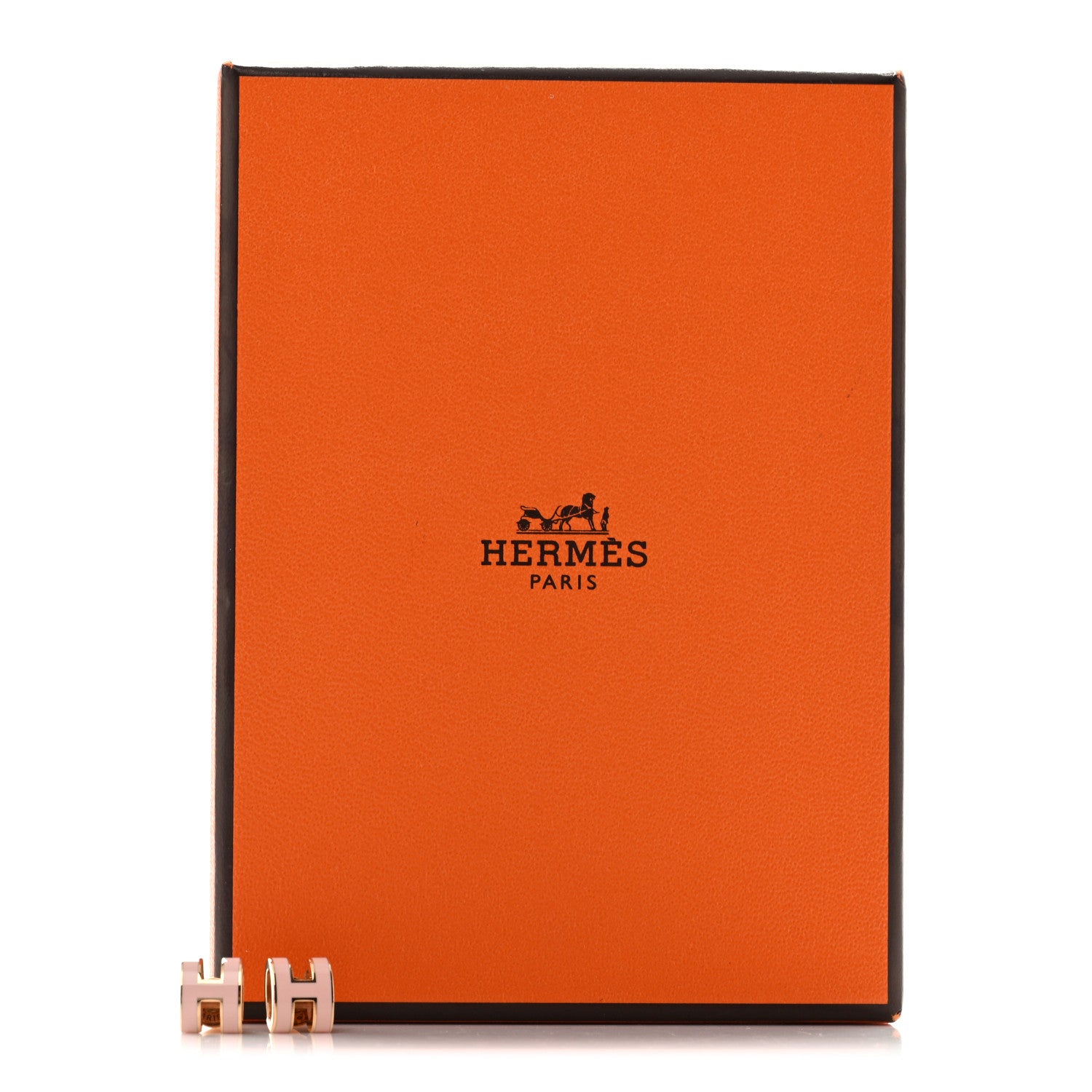 Hermes Rose Gold Lacquered Mini Pop H Earrings Rose Dragee 6 of 6