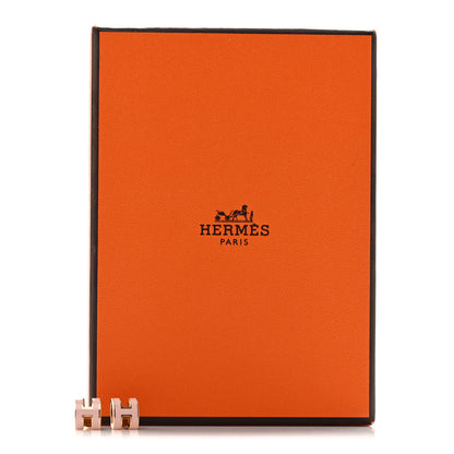 Hermes Rose Gold Lacquered Mini Pop H Earrings Rose Dragee 6 of 6