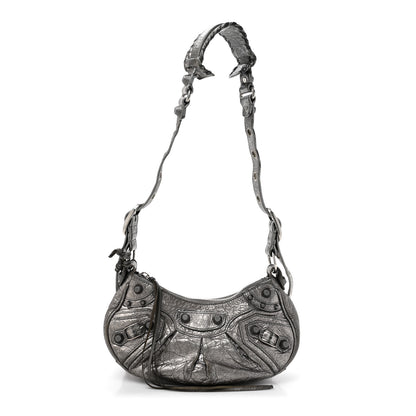 Balenciaga Metallic Agneau Arena Le Cagole Shoulder Bag XS Silver 1 of 17