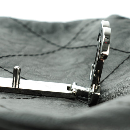 Chanel Washed Calfskin Diamond Stitch Hamptons Clutch With Chain Black 6 of 8