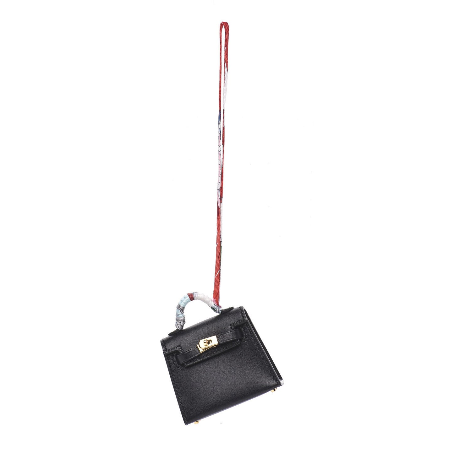 Tadelakt Mini Kelly Twilly Bag Charm Black