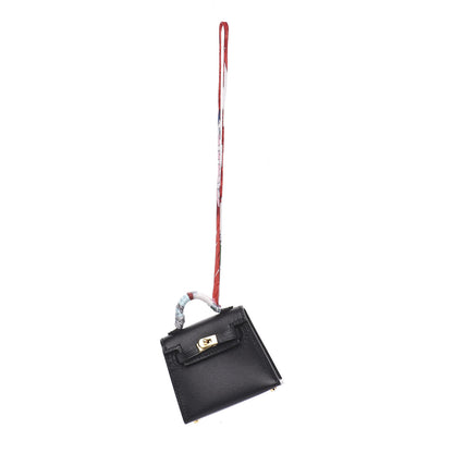 Hermes Tadelakt Mini Kelly Twilly Bag Charm Black 1 of 4