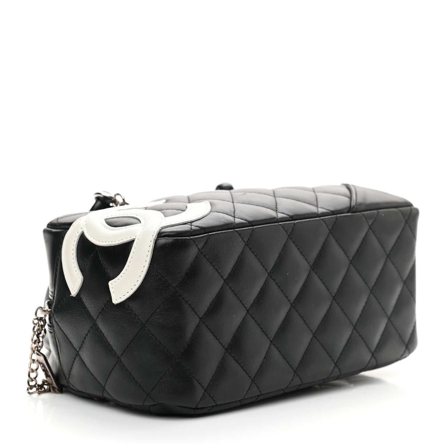 Calfskin Quilted Small Cambon Bowler Black White