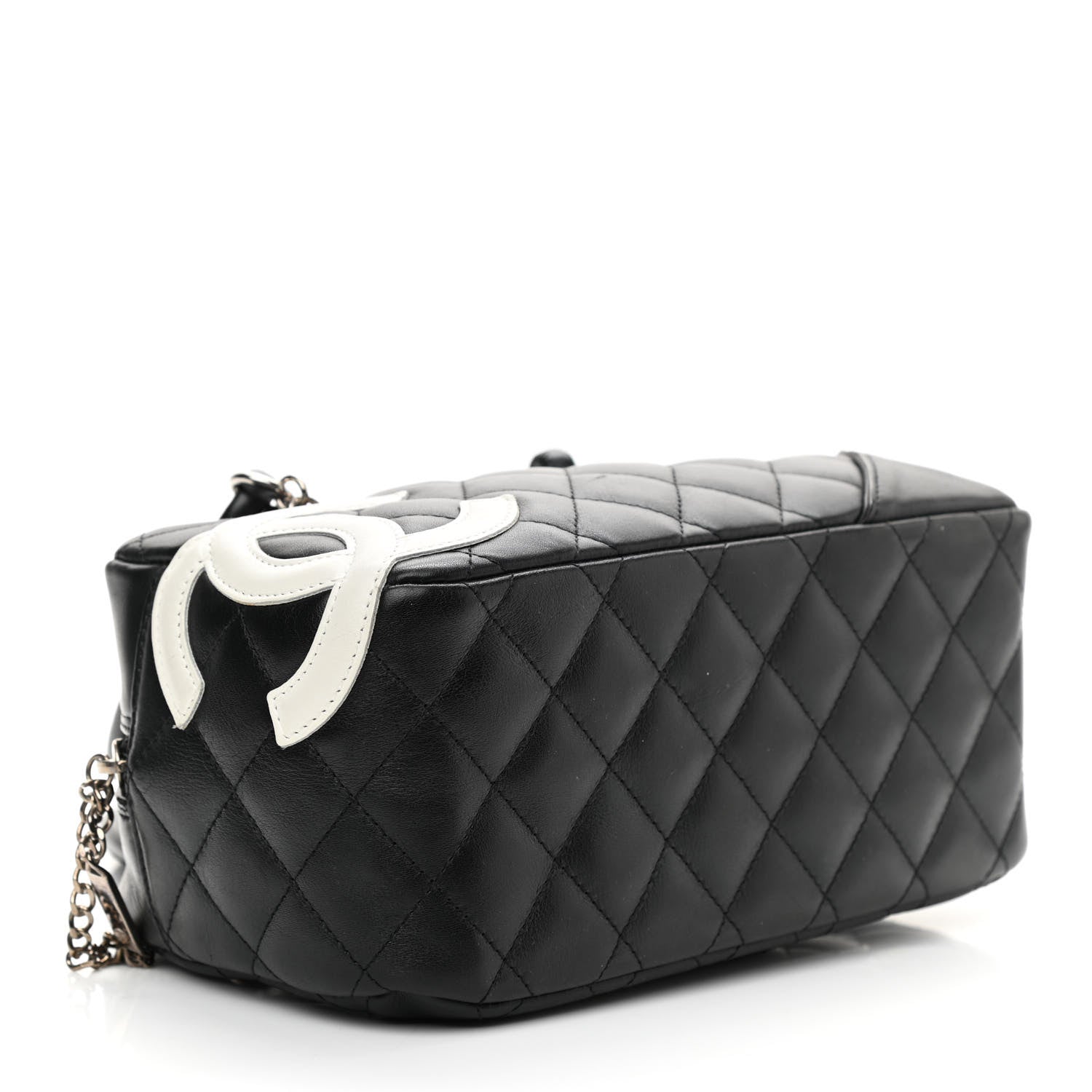 Chanel Calfskin Quilted Small Cambon Bowler Black White 3 of 8