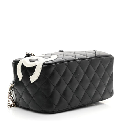 Chanel Calfskin Quilted Small Cambon Bowler Black White 3 of 8