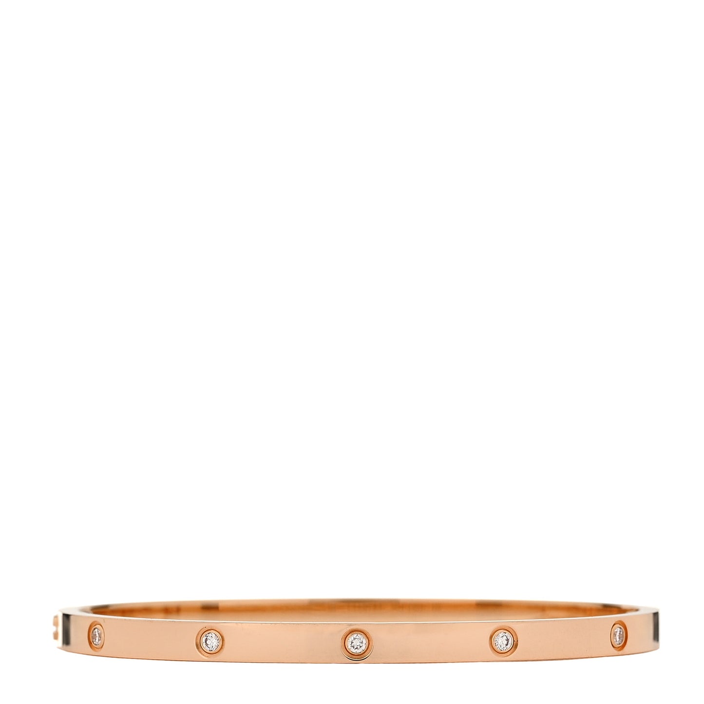 18K Pink Gold 10 Diamond Small LOVE Bracelet 16