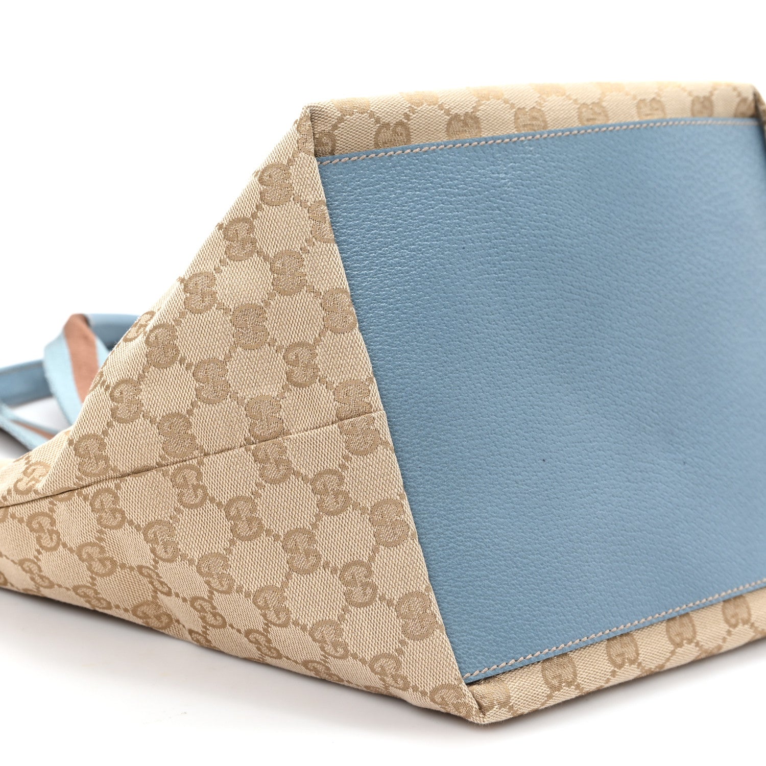 Gucci GG Monogram Medium Web Handle Bucket Tote Blue 9 of 10